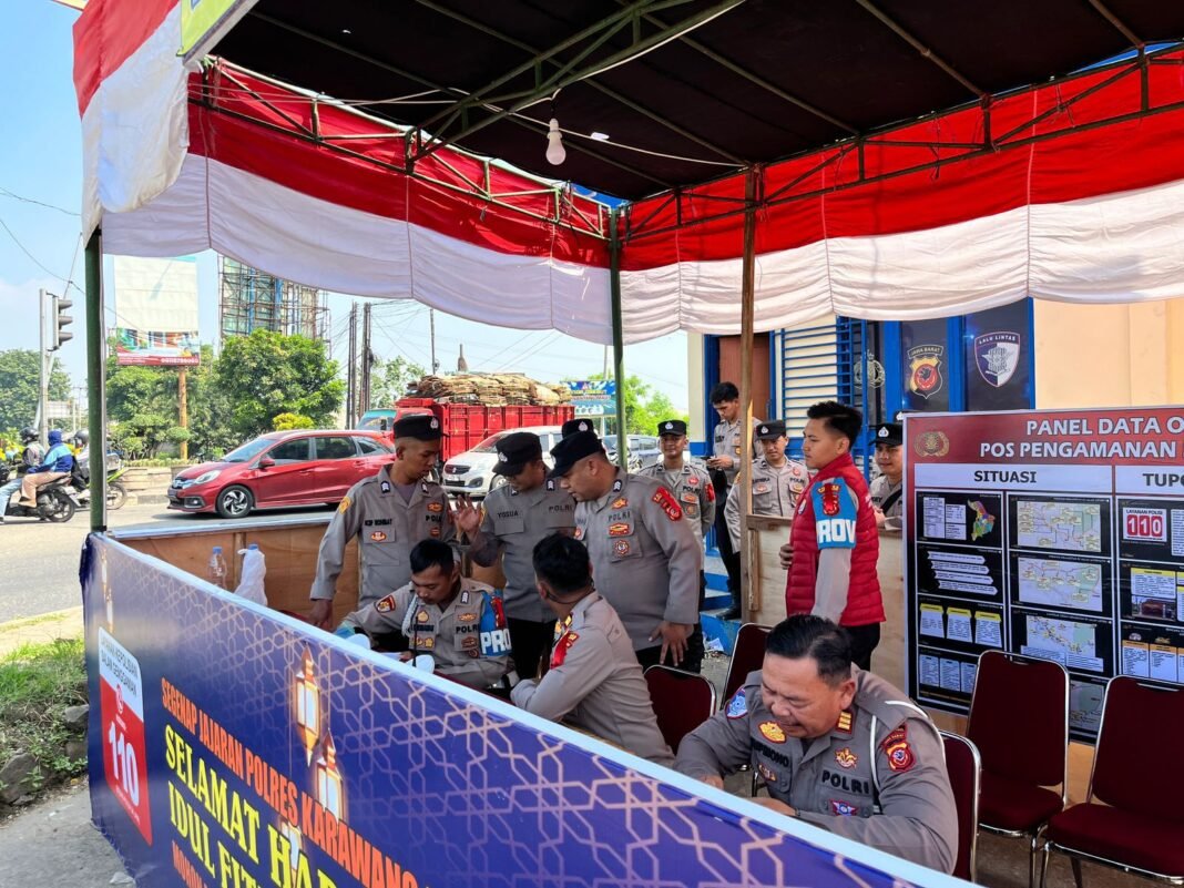 Provos Polres Karawang Cek Kehadiran Personel di Pospam Pendeuy untuk Pengamanan Arus Mudik Lebaran 2026