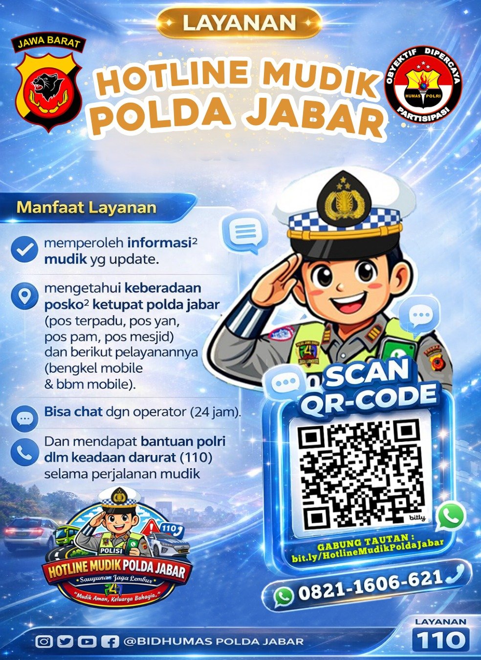 Polda Jabar Perkuat Layanan Call Center 110 untuk Quick Response Selama Mudik Lebaran 2026
